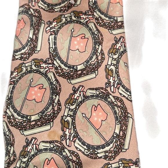Fendi Black and Orange Patterned silk tie 3 1/4  58” - Picture 1 of 7
